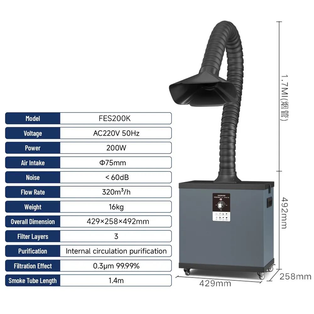 Industrial Laser Welding - KNOKOO-filtro de polvo Industrial de 200W,